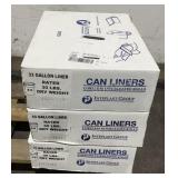 (3) Interplast Group 500ct 33 Gallon Can Liners