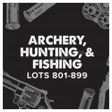 Archery, Hunting & Fishing Lots 801-899