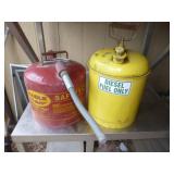 2pc Steel 5 Gallon Safety Cans - Gas & Diesel