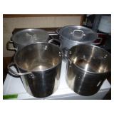 4pc Stainless & Aluminum Large Stock Pots