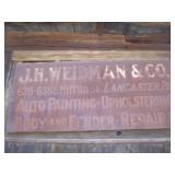 JH Weidman Vintage Auto Body Shop Metal Sign