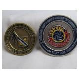 2pc Fort Lee Virginia US Army Challenge Coins