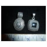 2pc Sterling Silver Classic Necklace Pendants