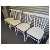 4pc Set - Wood Fan Back White Dining Chairs