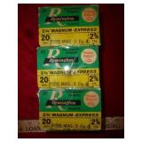 3 Boxes Remington 20ga #4 Shot Shell Ammunition