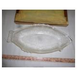 GlasBake 18" Fish Server & Vintage Glass Tray