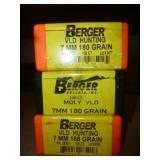 125pc Berger VLD 7mm Bullets - 168gr & 180gr Mixed