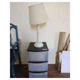 Storage Drawers and Table Lamp