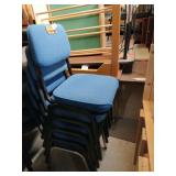 (5) Cloth Padded Chairs With Metal Legs