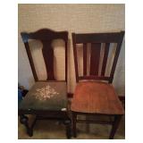 (2) Wooden Chairs