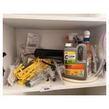 Content of Shelf, Plug Bar, CLR, Cleaners, Clips