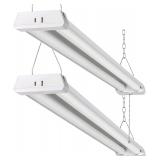 4FT Linkable 42W 4800LM 5000K LED Ceiling Lights for Garages, Pull Chain ON/Off, Linear Work Light Fixture with Plug, 2 Pack