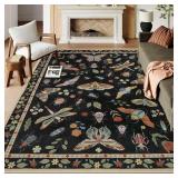 Lahome Insect Area Rugs 8x10, Non Slip Washable Rugs for Living Room 8x10 Rug, Soft Modern Bedroom Rug 8x10 Under Bed Ultra-Thin Large Carpet for Dining Room Office Playroom(8