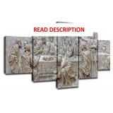 The Last Supper Wall Art Living Room Decor Canvas Paintings Dining Room Decoration Christ Picture Artwork Marble Jesus Prints Poster for Bedroom Ready to Hang(60