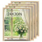 24x30 Poster Frame set of 4, Natural Oak Wood Picture Frame, Wall Hanging