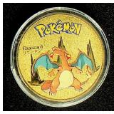 Pokemon Gold Plated Charizard TCG Coin