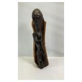 African hand carved wood figure 17"