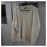 CHICME XL Tassel Faux Mink Fleece Sweater