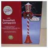 Winter Wonder Lane LED Snowfall Lamppost 56" New