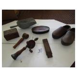 REED SCOOP, LEATHER BRUSH, WOOD SHOES, DRILL, MORE