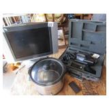 RCA VHS, STAINLESS CROCKPOT, FLAT SCREEN TV