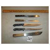 5- BUTCHER KNIVES - MOORMANS FEED, GERMANY, MORE