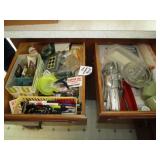 2 DRAWERS OF HARDWARE; SILVERWARE; KITCHENWARE