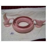 PINK COILED POT W/ SWANS CENTERPIECE SET