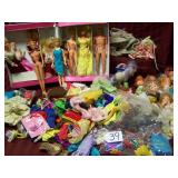 BARBIES; VINTAGE BARBIE CLOTHES; SMALL DOLLS;