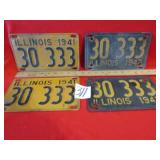 2 MATCHING PAIR ILLINOIS 1941,42 W/ SAME NUMBER