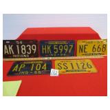 5- INDIANA LICENSE PLATES- 1954,56,57,58,59 -