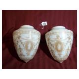 2 HANGING LIGHT PENDANT SHADES VICTORIAN DESIGN