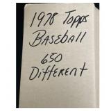 (650) Different 1978 Topps Baseball Cards