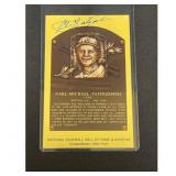 Carl Yastrzemski Signed Ticket And Plaque With Coa