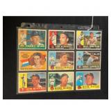 (9) 1960 Topps Baseball Cards With Stars