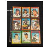 (9) 1975 Topps Baseball Cards With Stars