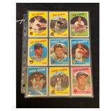 (27) 1959 Topps Baseball Crease Free Collection