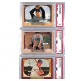 (3) Psa Graded 1955 Bowman Baseball Hof