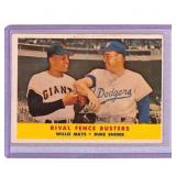 1958 Topps Fence Busters Mays/snider