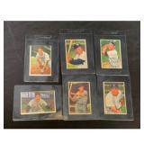 (6) 1952 Bowman Baseball Cards Crease Free