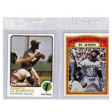 (2) 1972/1973 Topps Roberto Clemente Cards