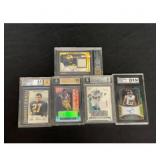 (5) Graded Autographed Football Rookies