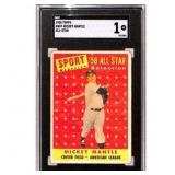 1958 Topps Mickey Mantle Allstar Sgc 1