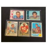 (5) Vintage Football Cards Stars/hof/rc