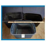 3-TOTES WITH NO LIDS- VARYING SIZES