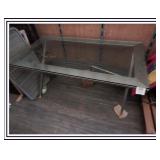 GLASS TABLE TOP AND METAL BASE TABLE *IN SEMI