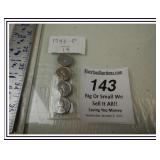 *4-1943-P STEEL 1 CENT COINS