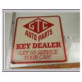 GTC AUTO PARTS KEY DEALER METAL DOUBLE SIDED SIGN