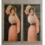 2 Original 1914 Coca Cola Calendar Toppers "Betty" 28" X 13"