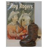 Roy Rogers Boot Bank & 10 Cent Comic Book